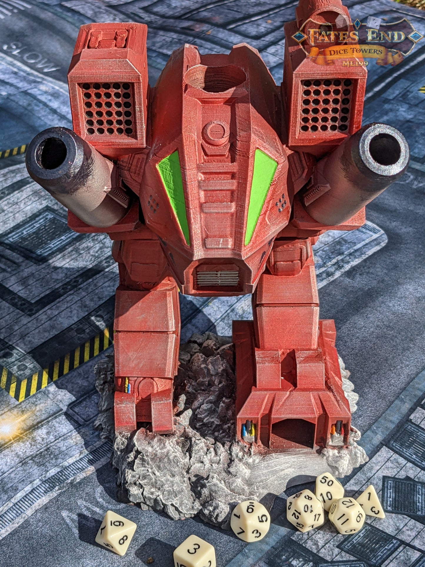 Mech Robot Sci-Fi 3D Printed Dice Tower - Fate's End Collection - Embrace the Power!