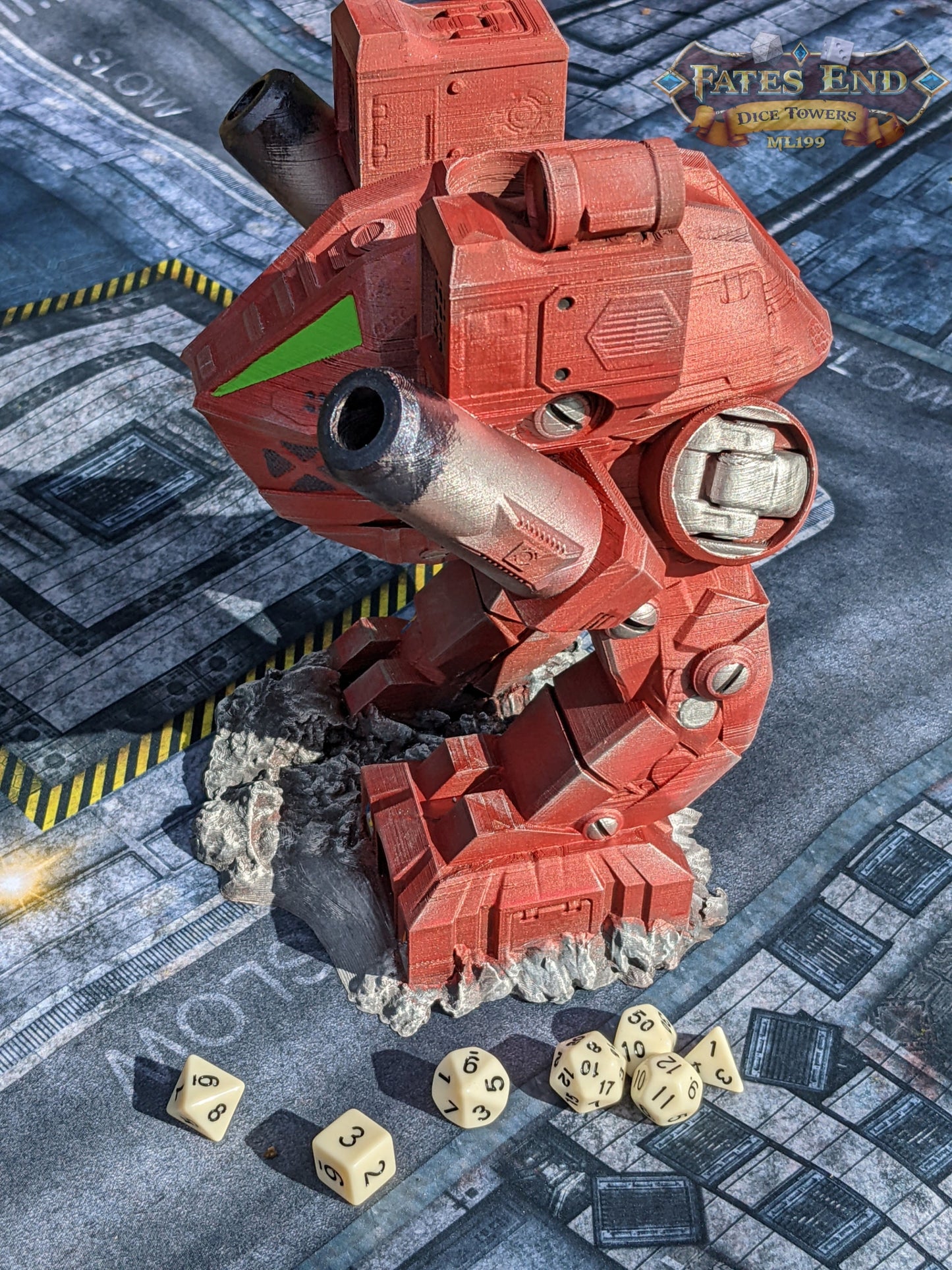 Mech Robot Sci-Fi 3D Printed Dice Tower - Fate's End Collection - Embrace the Power!