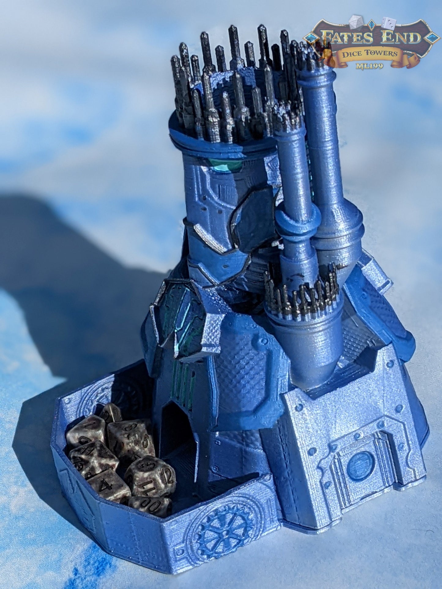 Warforged Steampunk 3D Printed Dice Tower - Fate's End Collection - Forge Rolls in the Crucible of Mechanized Might and Living Steel.