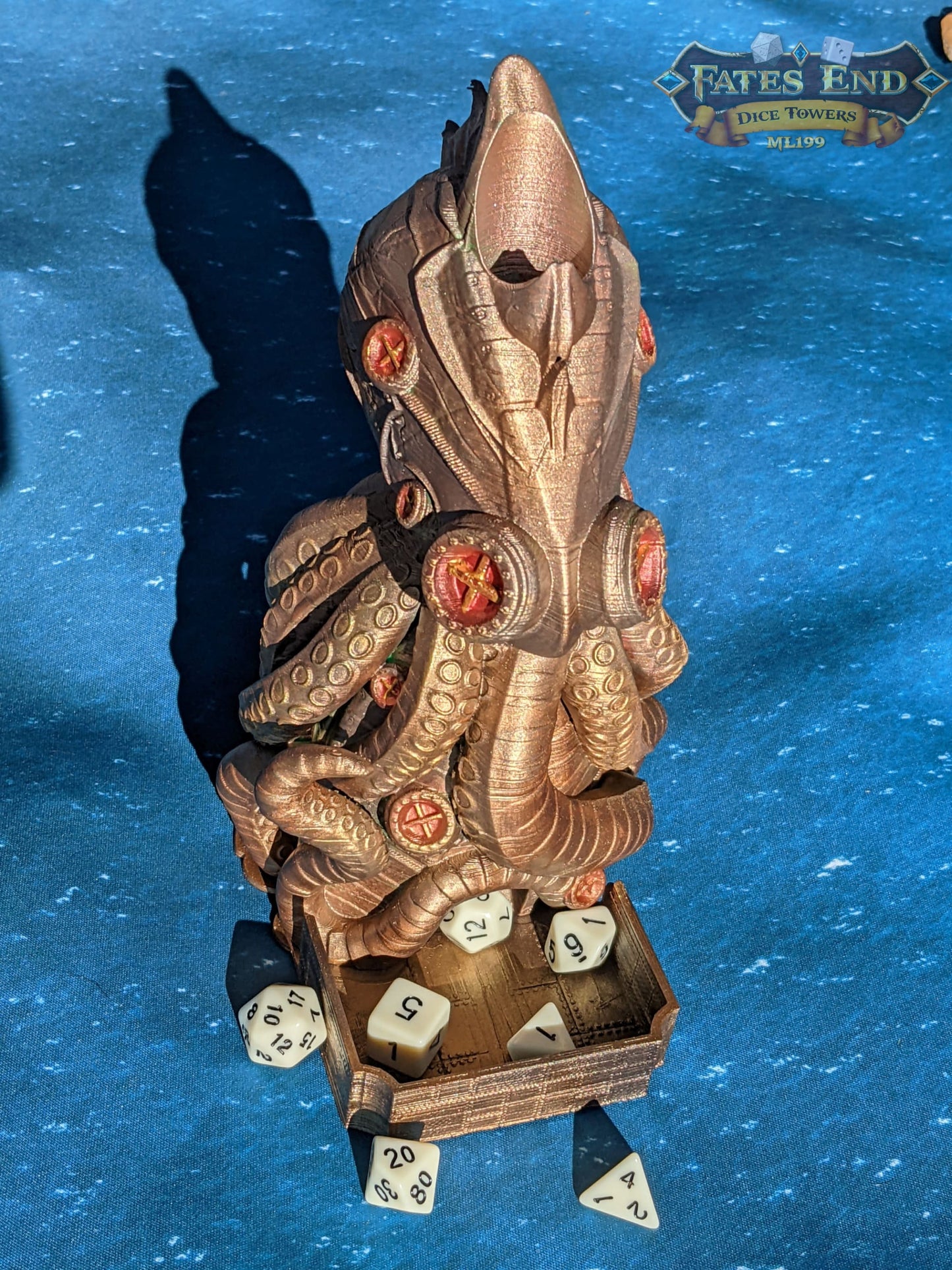 Octopunk Steampunk 3D Printed Dice Tower-Fate's End Collection- Dive Deep into a Steampunk and Octopus Inspired Design!