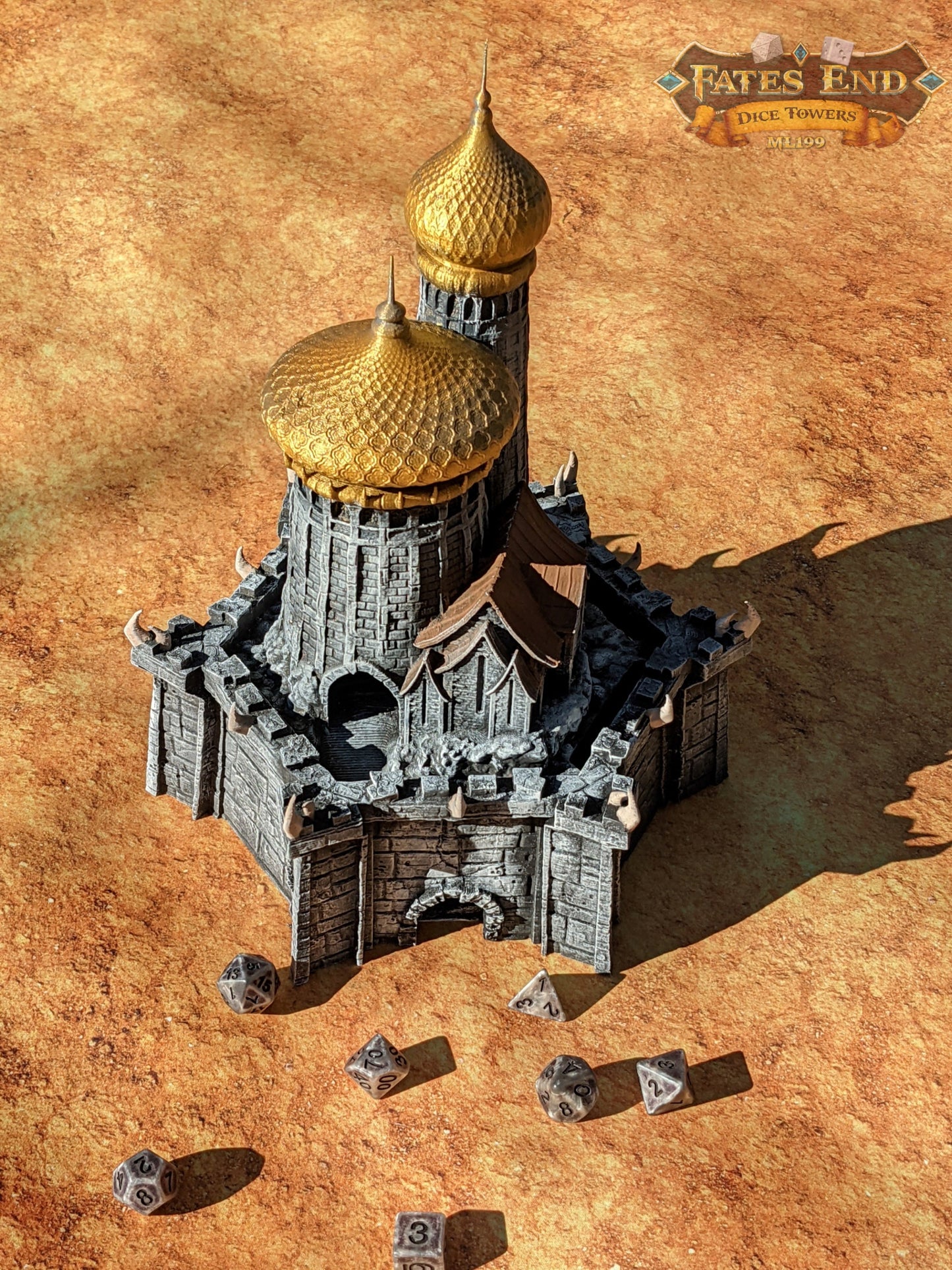 Dragonlance Weis-Hickman 3D Printed Dice Tower - Fate's End Collection - Embark on Legendary Quests, Honoring Epic Narratives with Each Roll
