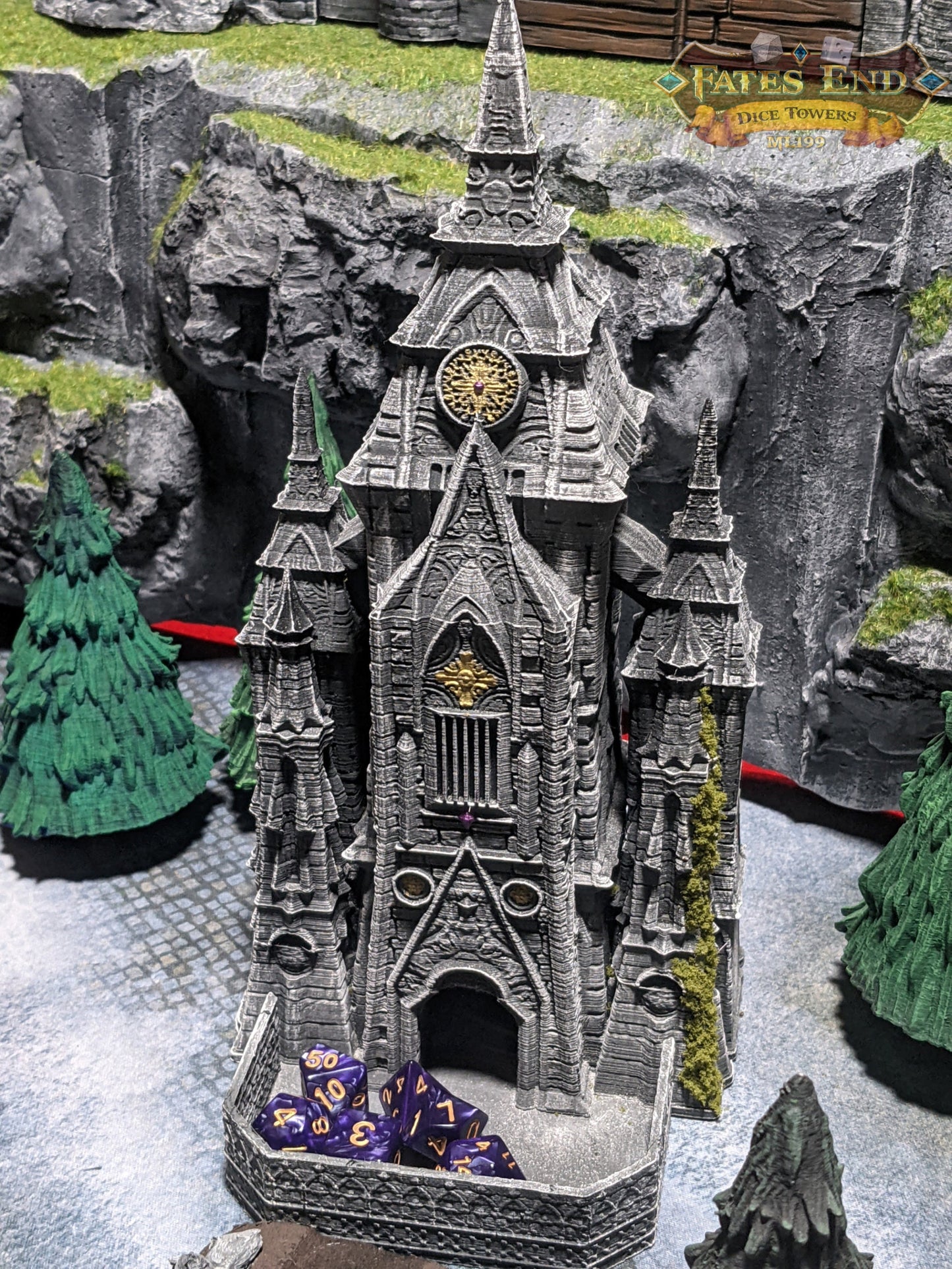 Vampire Cathedral 3D Printed Dice Tower - Fate's End Collection - Tabletop RPG Gaming Fantasy Cosplay - Embrace Dark Majesty!