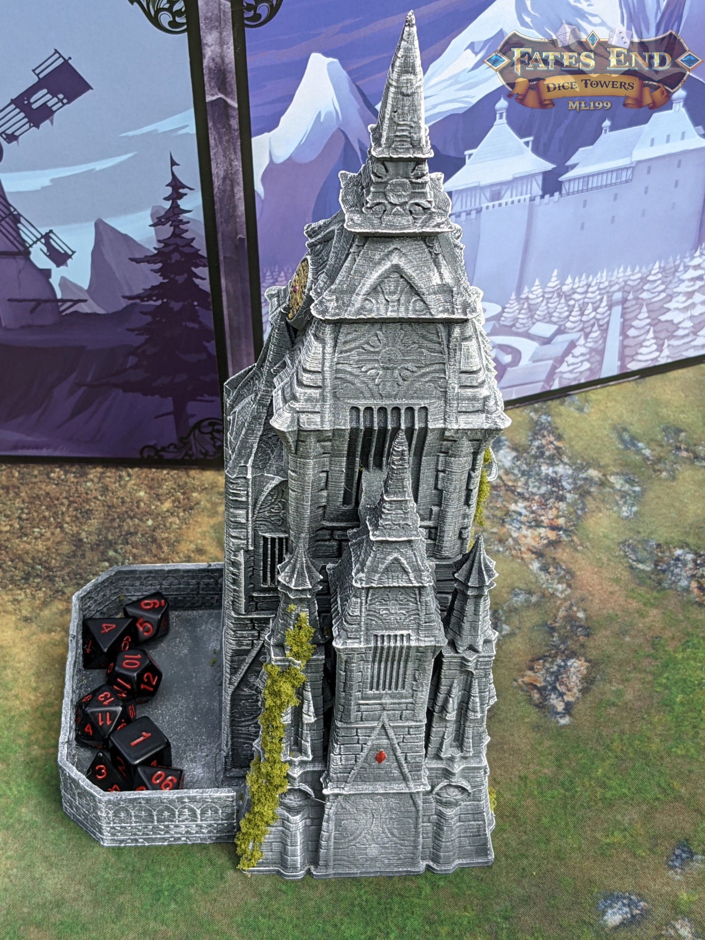 Vampire Cathedral 3D Printed Dice Tower - Fate's End Collection - Tabletop RPG Gaming Fantasy Cosplay - Embrace Dark Majesty!