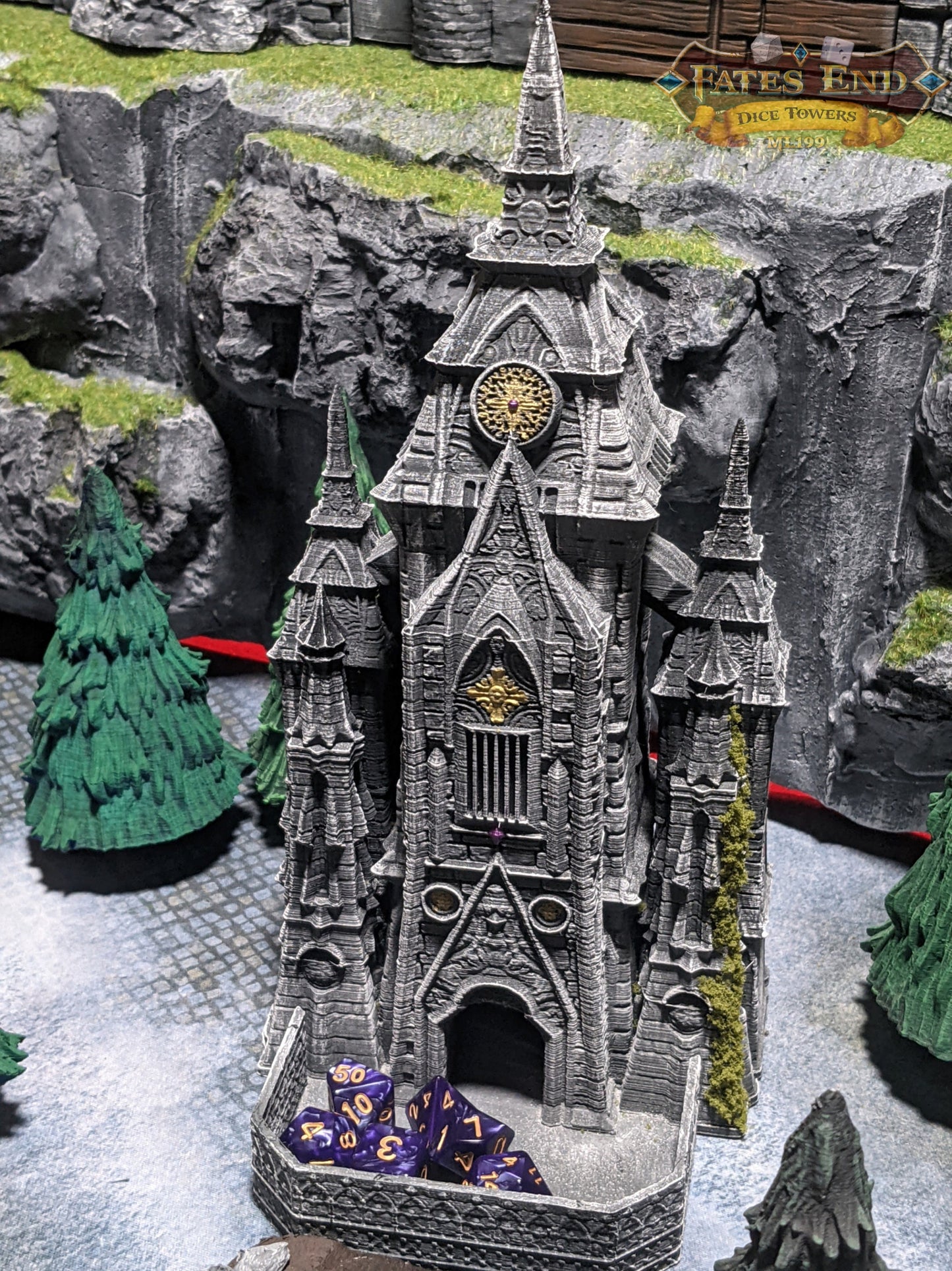 Vampire Cathedral 3D Printed Dice Tower - Fate's End Collection - Tabletop RPG Gaming Fantasy Cosplay - Embrace Dark Majesty!