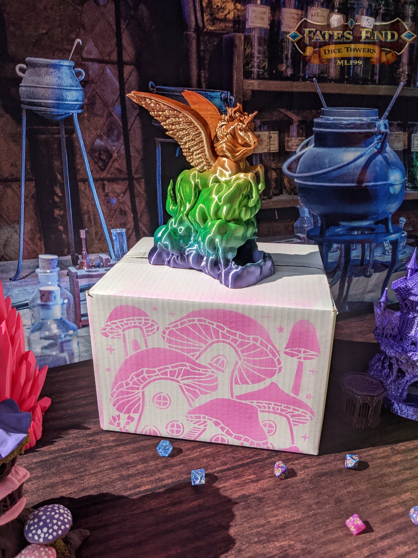 Enchanted Grove Gear Box| Enchanted Forest Mystery Loot Box | Dice Tower | RPG Dice Jail | DnD Can Holder | Player Gift- Discover the Magic!