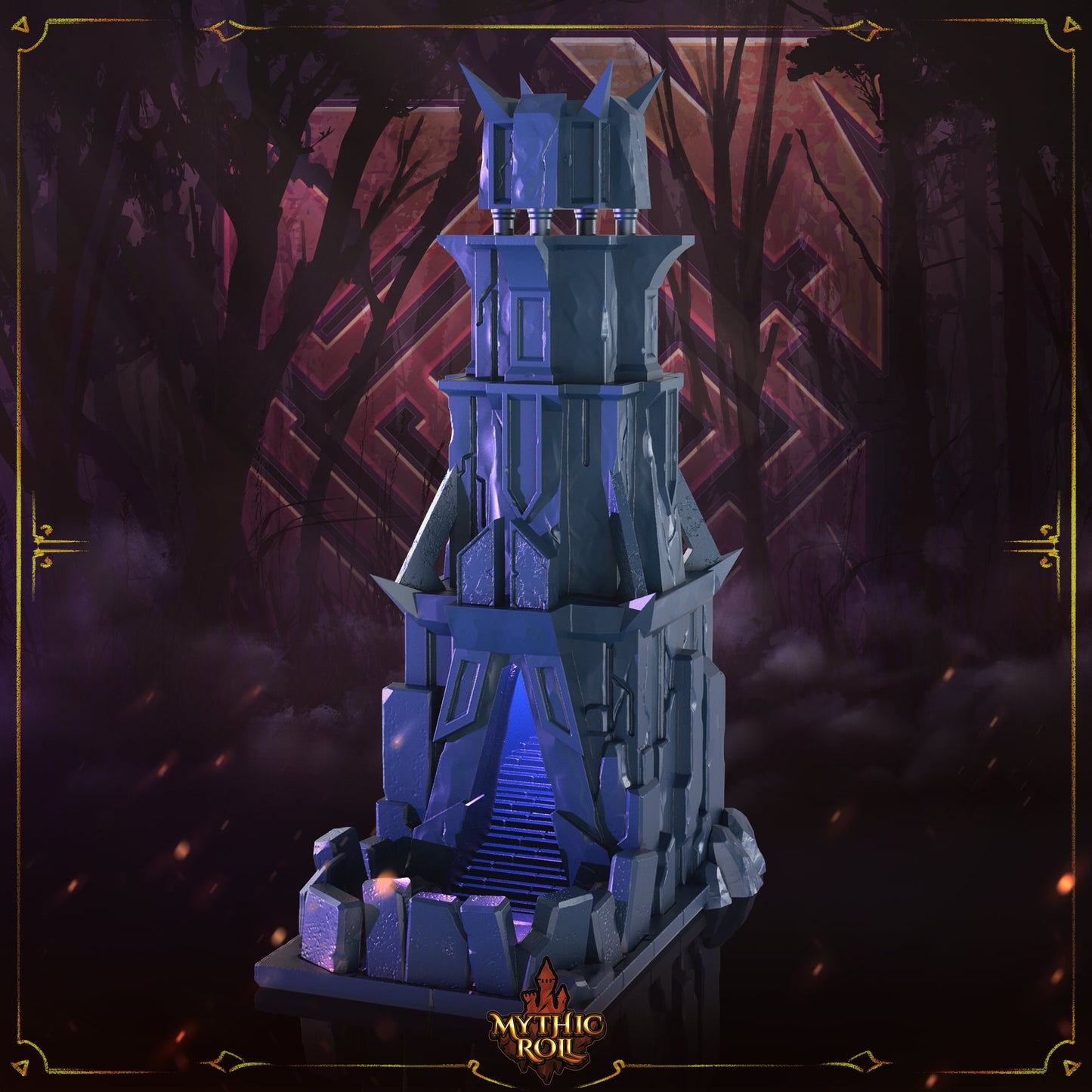 Ancient Monolith 3D Printed Dice Tower - Mythic Roll by Unchained Games - Step into a realm of primordial power!