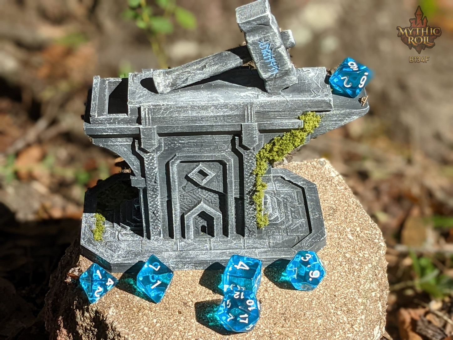 Dwarven Hammer & Anvil 3D Printed Dice Jail | RPG Dice Vault | D20 Box | Dwarven Cosplay | DnD Player Gift - Forge your destiny!