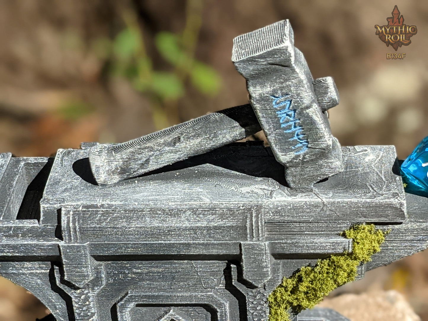Dwarven Hammer & Anvil 3D Printed Dice Jail | RPG Dice Vault | D20 Box | Dwarven Cosplay | DnD Player Gift - Forge your destiny!