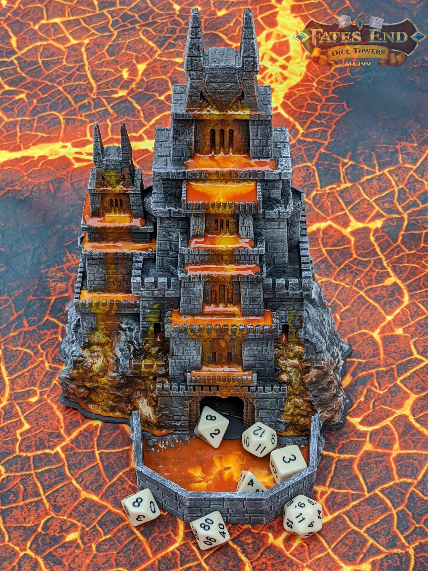Dragonborn Dice Tower - Fate's End Collection - Channel the Fiery Soul of Dragonkind with Every Fateful Roll.