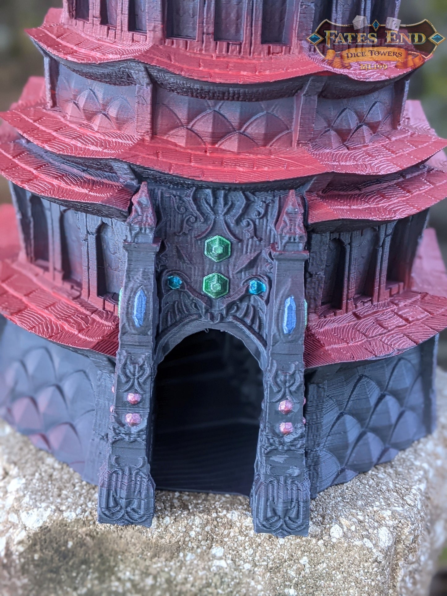 Drow Dice Tower - Fate's End Collection - Weave Through Shadows and Mysteries with Every Silent Roll.