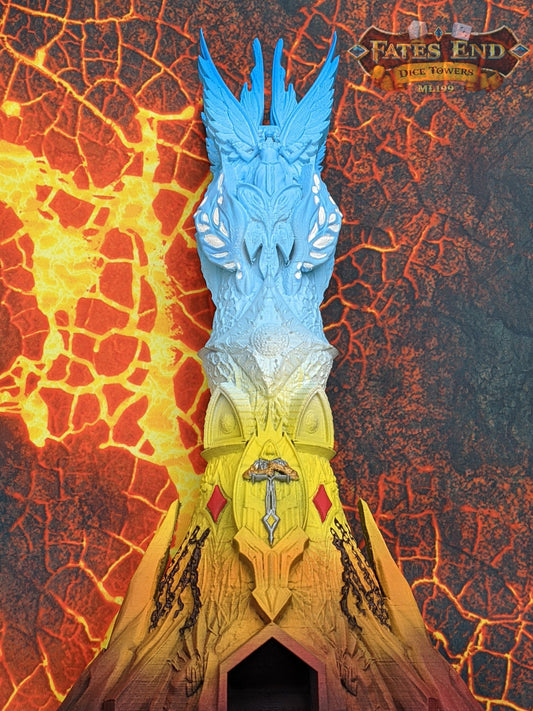 Heaven and Hell Dice Tower- Fate's End Collection by Kim Bolt- Embrace the Eternal Battle Between Heaven and Hell!