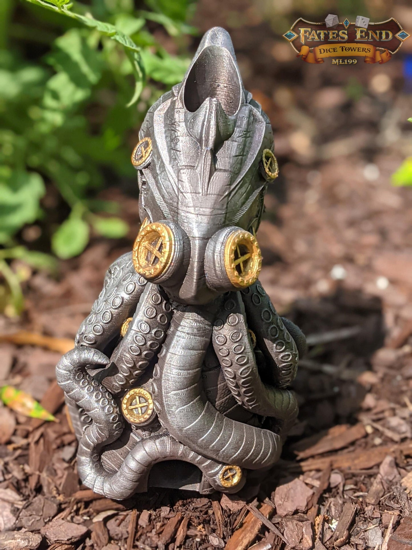 Octopunk Steampunk 3D Printed Dice Tower-Fate's End Collection- Dive Deep into a Steampunk and Octopus Inspired Design!