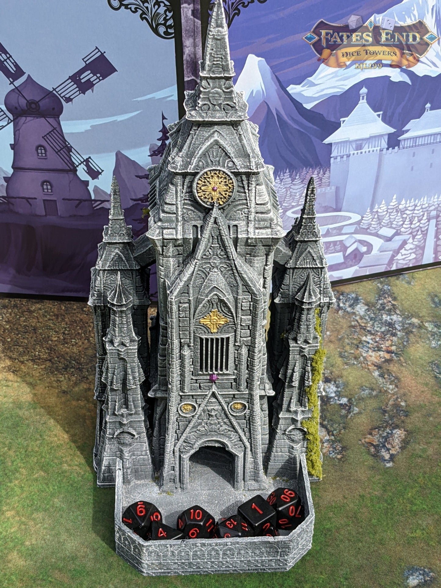Vampire Cathedral 3D Printed Dice Tower - Fate's End Collection - Tabletop RPG Gaming Fantasy Cosplay - Embrace Dark Majesty!