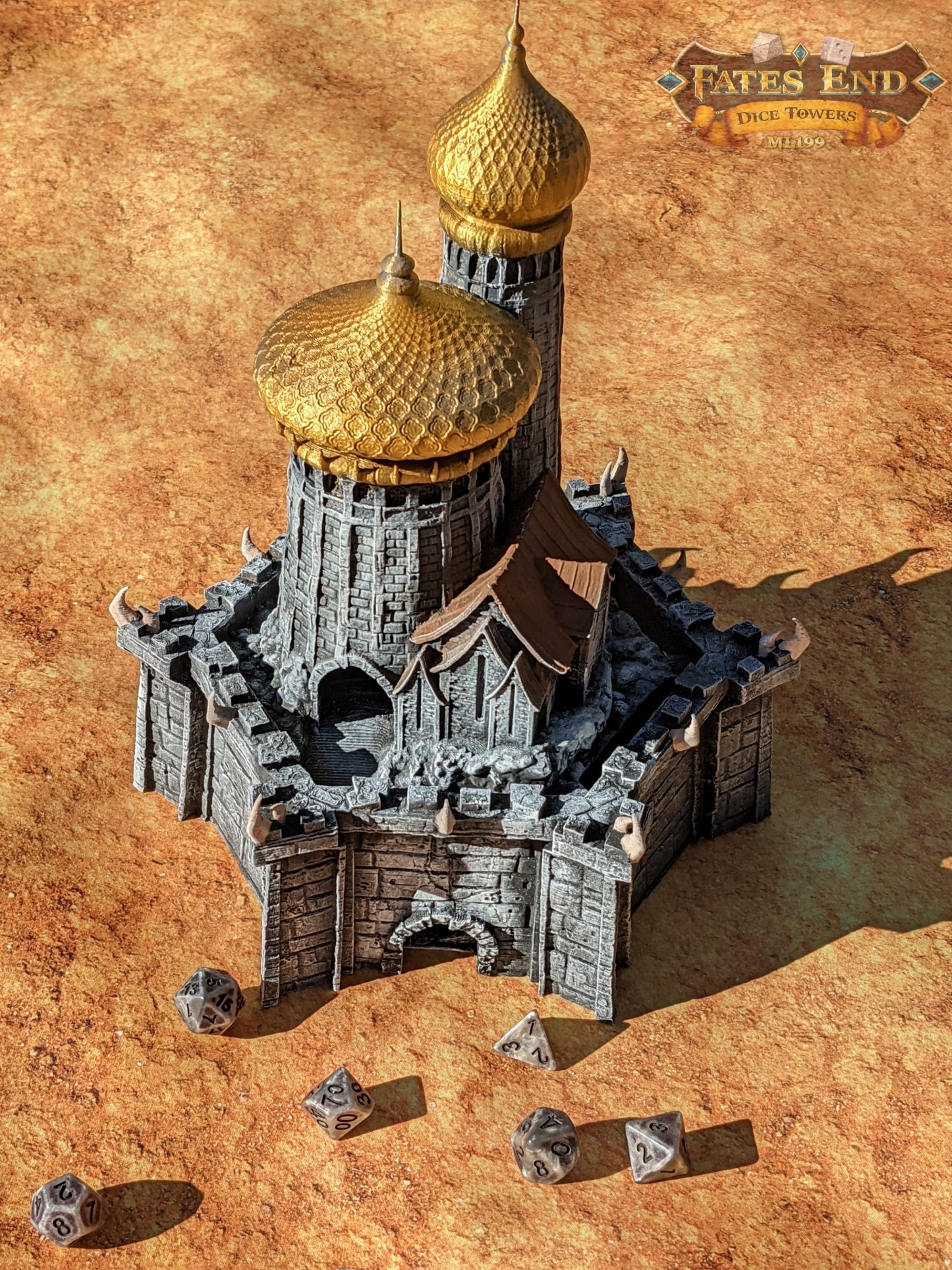 Dragonlance Weis-Hickman 3D Printed Dice Tower - Fate's End Collection - Embark on Legendary Quests, Honoring Epic Narratives with Each Roll
