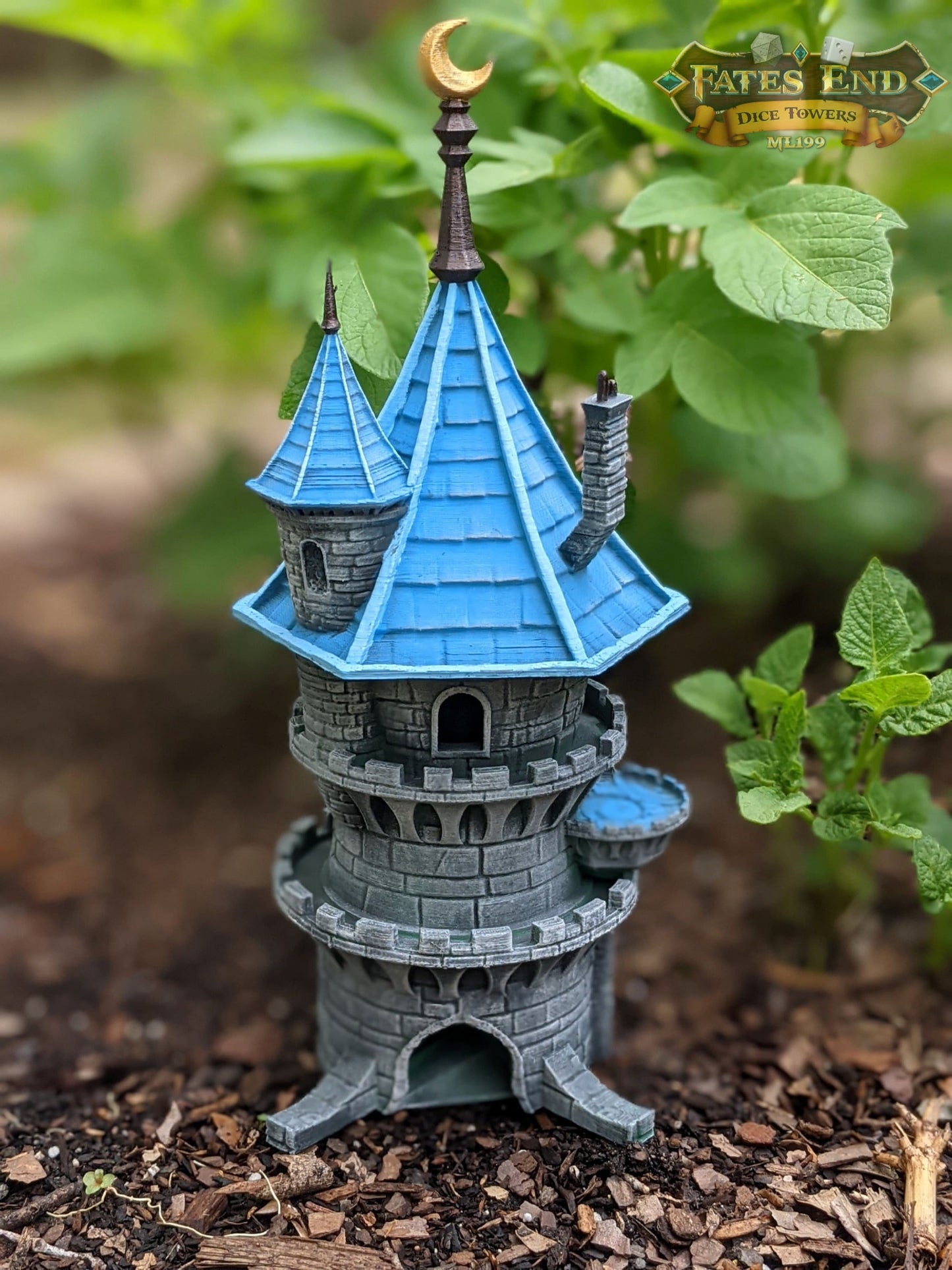 Wizard 3D Printed Dice Tower - Fate's End Collection - Tabletop RPG Gaming Fantasy Cosplay - Channel Arcane Might and Mystical Lore.