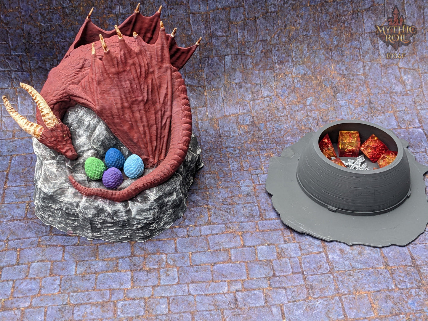 Dragon's Egg Nest 3D Printed Dice Jail - Unchained Games - Mythic Roll Collection - Guard Your Dice in Style!