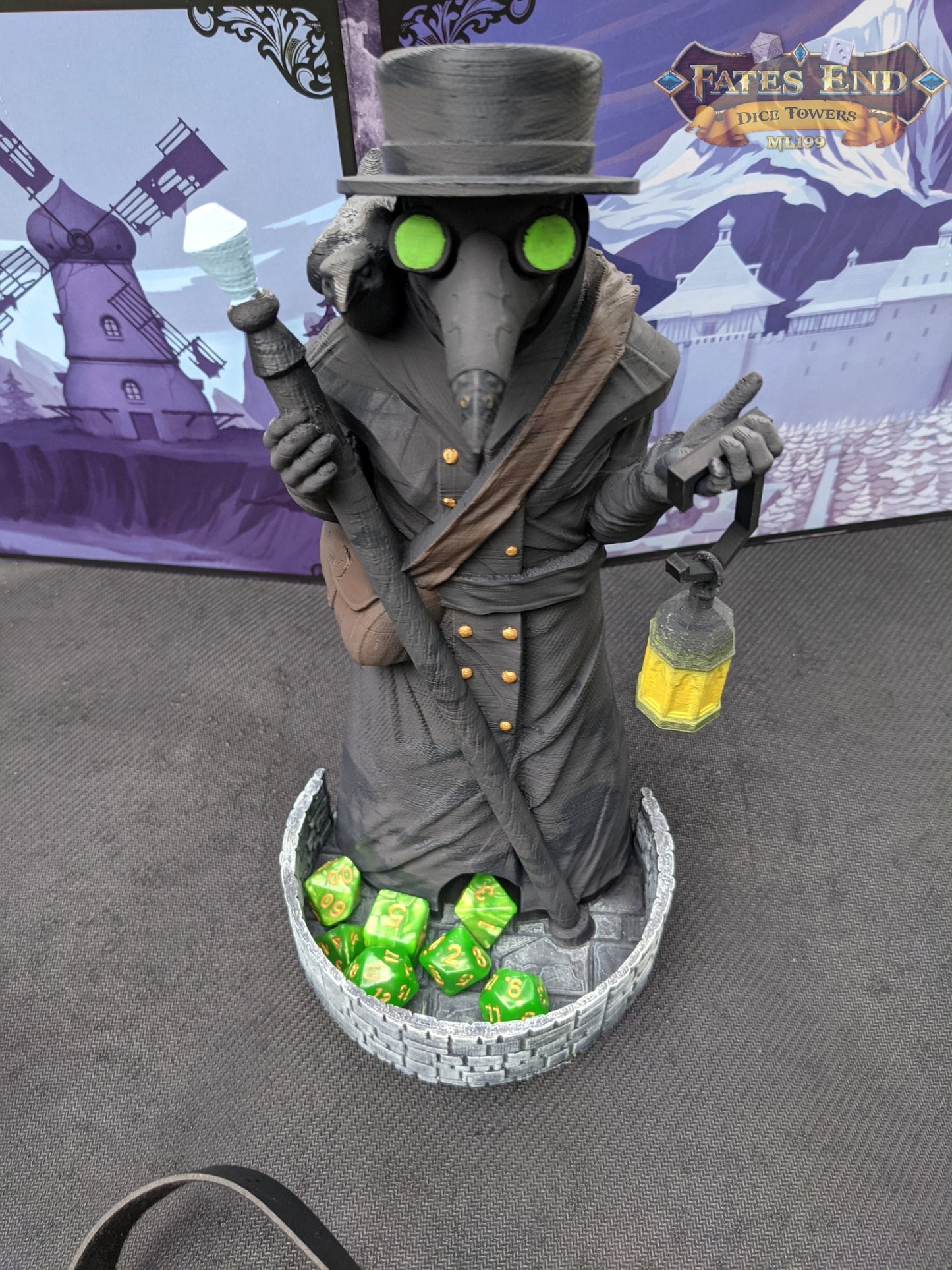 Plague Doctor 3D Printed Dice Tower | RPG Dice Tray | Gothic Decor | Unique Gift - Embrace Dark Ambiance!