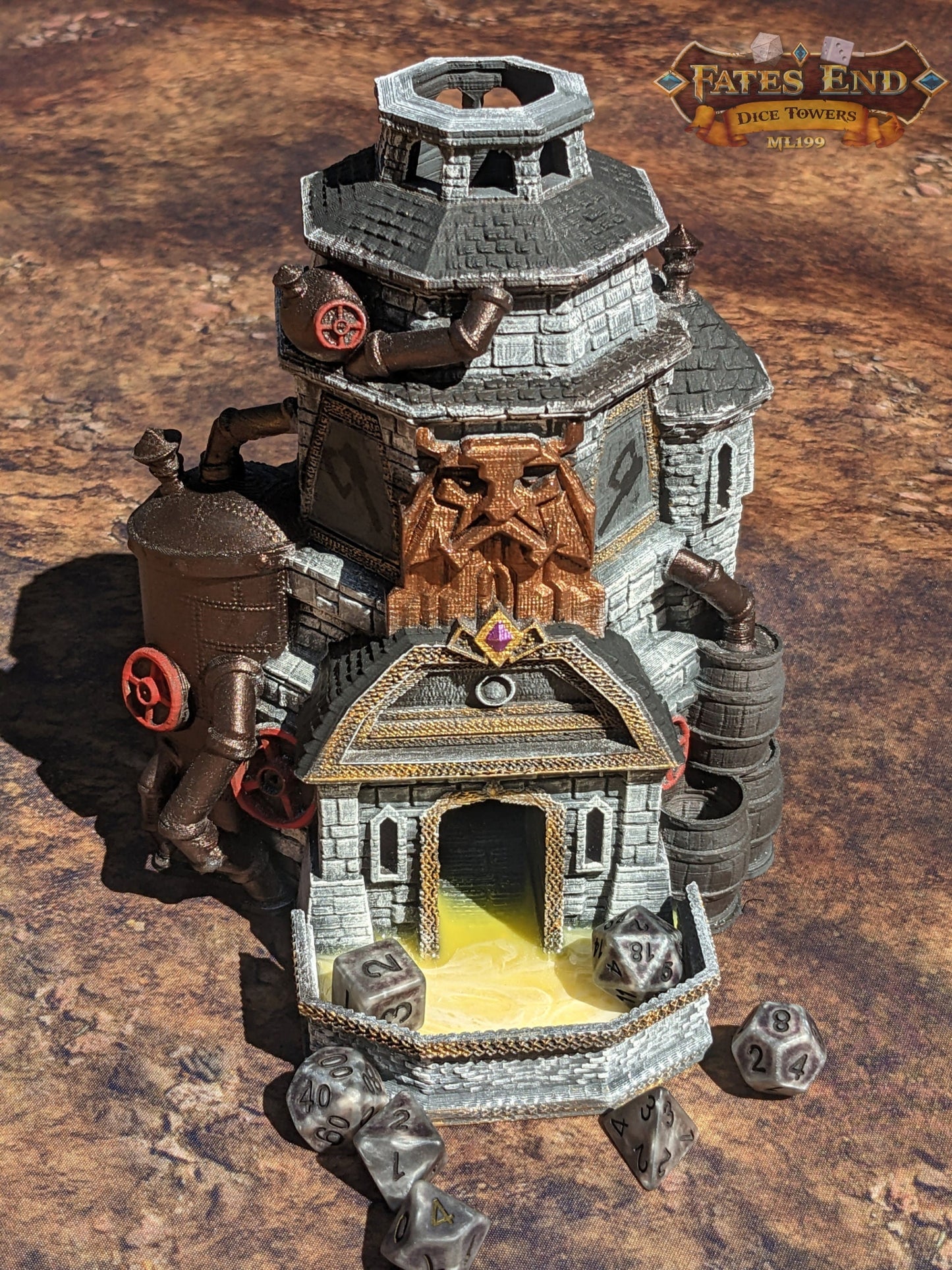 Dwarven Brewery Dice Tower - Fate's End Collection - Pour Forth Legendary Rolls Amidst Ale-Infused Anvils!