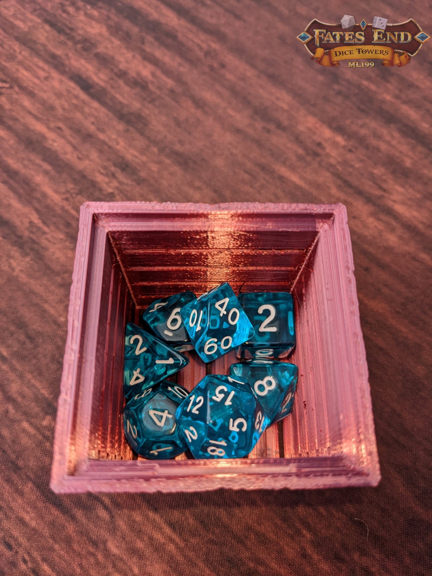 Wooden Crate 3D Printed Dice Box/Dice Jail/Dice Vault - Fate's End Collection - Rustic Storage to organize your dice in style.