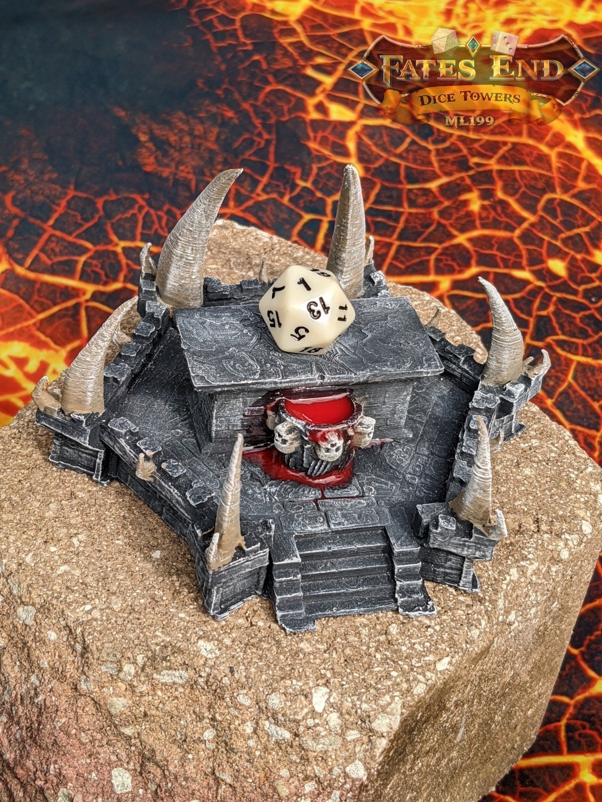 Sacrificial Evil Altar for D20 Dice - 3D Printed Dice Jail | RPG Dice Vault | DnD Player Gift - Do you have a worthy sacrifice?