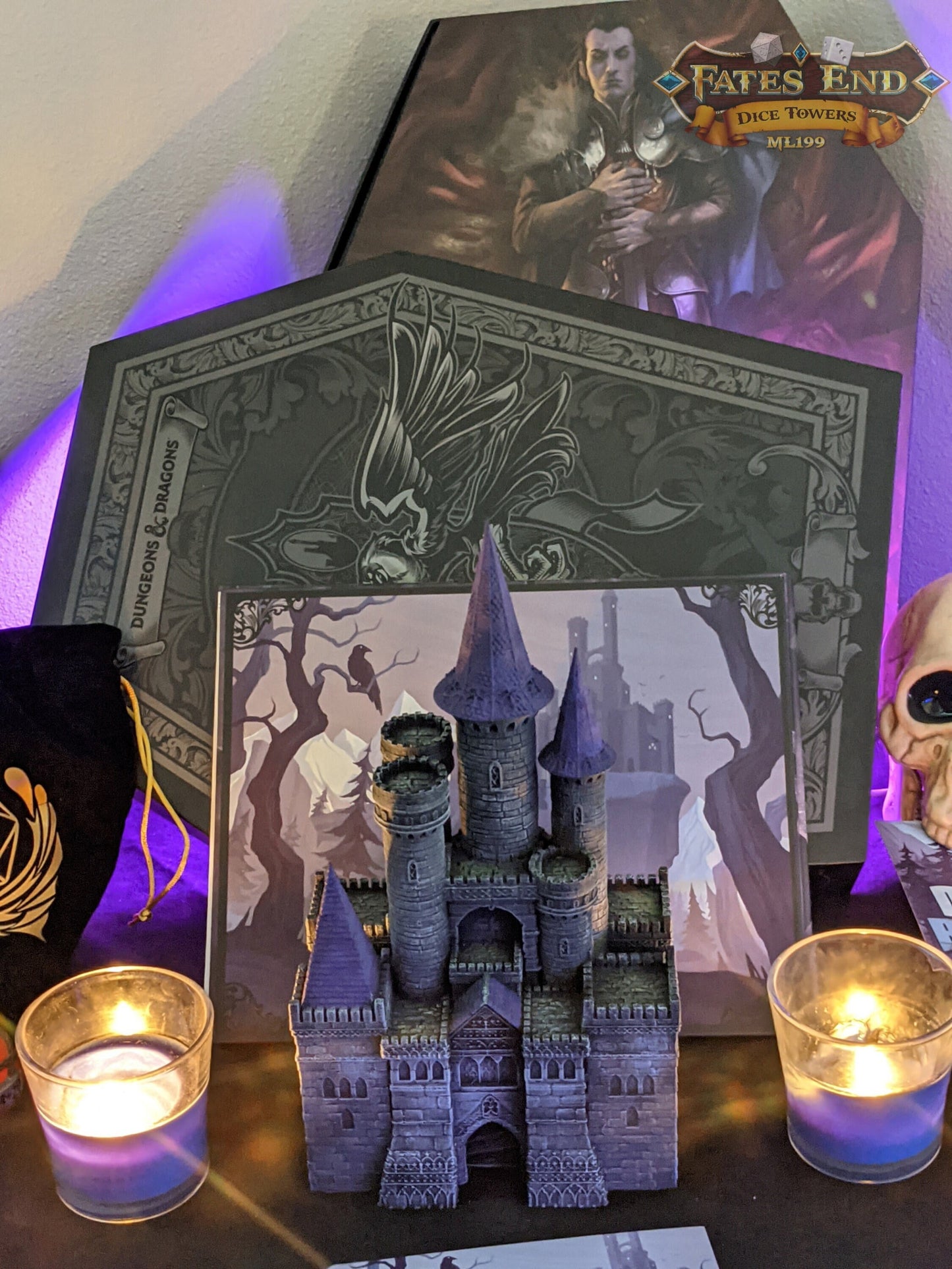 Vampire 3D Printed Dice Tower - Fate's End Collection - Cast Rolls in the Shadows of Immortal Elegance and Dark Desires!
