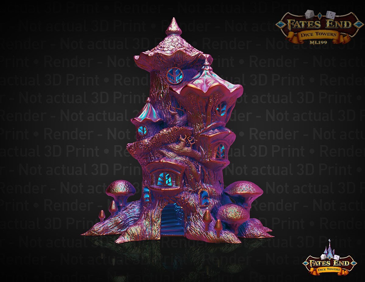 Fairy 3D Printed Dice Tower - Fate's End Collection - Flutter Through Enchanted Rolls with Whispering Wings and Magical Mirth!