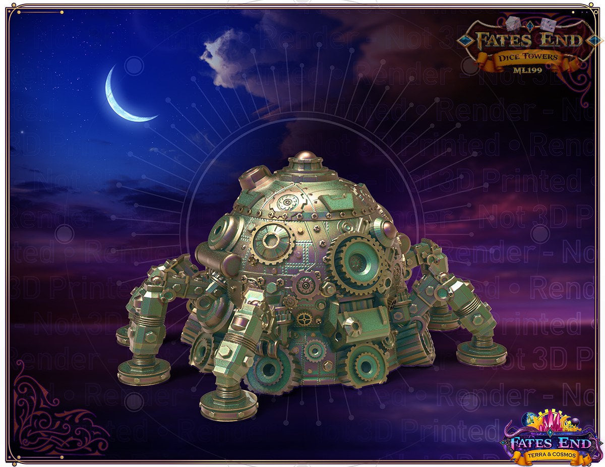 Artificer Steampunk Tank 3D Printed Dice Vault | RPG Dice Jail | D20 Box | Fate’s End Collection - Industrial Precision!