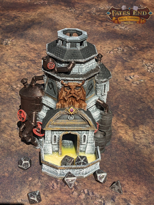 Dwarven Brewery Dice Tower - Fate's End Collection - Pour Forth Legendary Rolls Amidst Ale-Infused Anvils!