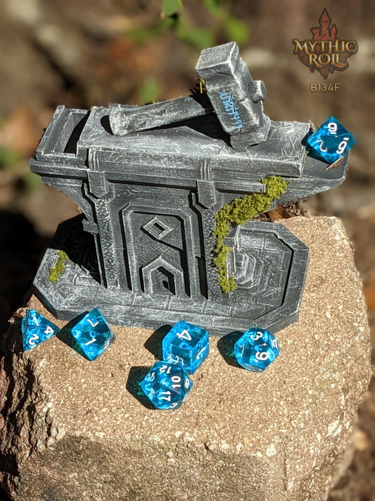 Dwarven Hammer & Anvil 3D Printed Dice Jail | RPG Dice Vault | D20 Box | Dwarven Cosplay | DnD Player Gift - Forge your destiny!