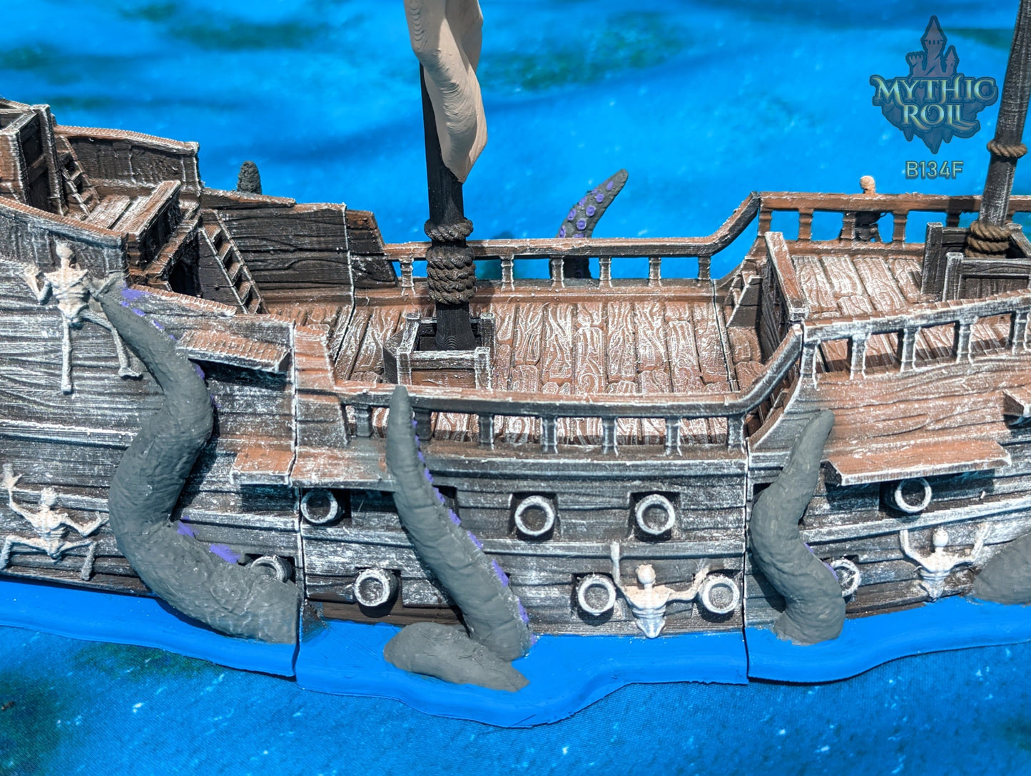 Ghost Pirate Ship 3D Printed Dice Tower - Mythic Roll Collection by Unchained Games | Dice Tray | D20 Dice Vault - Set sail into the unknown!