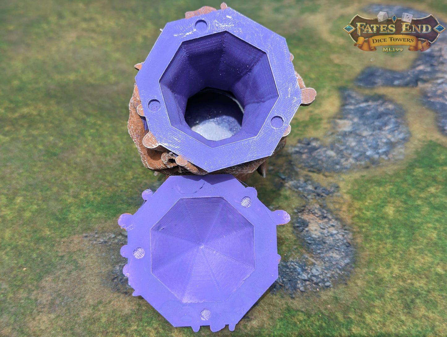 Druid's Crystal Focus 3D Printed Dice Jail | RPG Dice Vault | D20 Box | Player Gift - Guard Your Dice with Nature's Luminous Mystique!