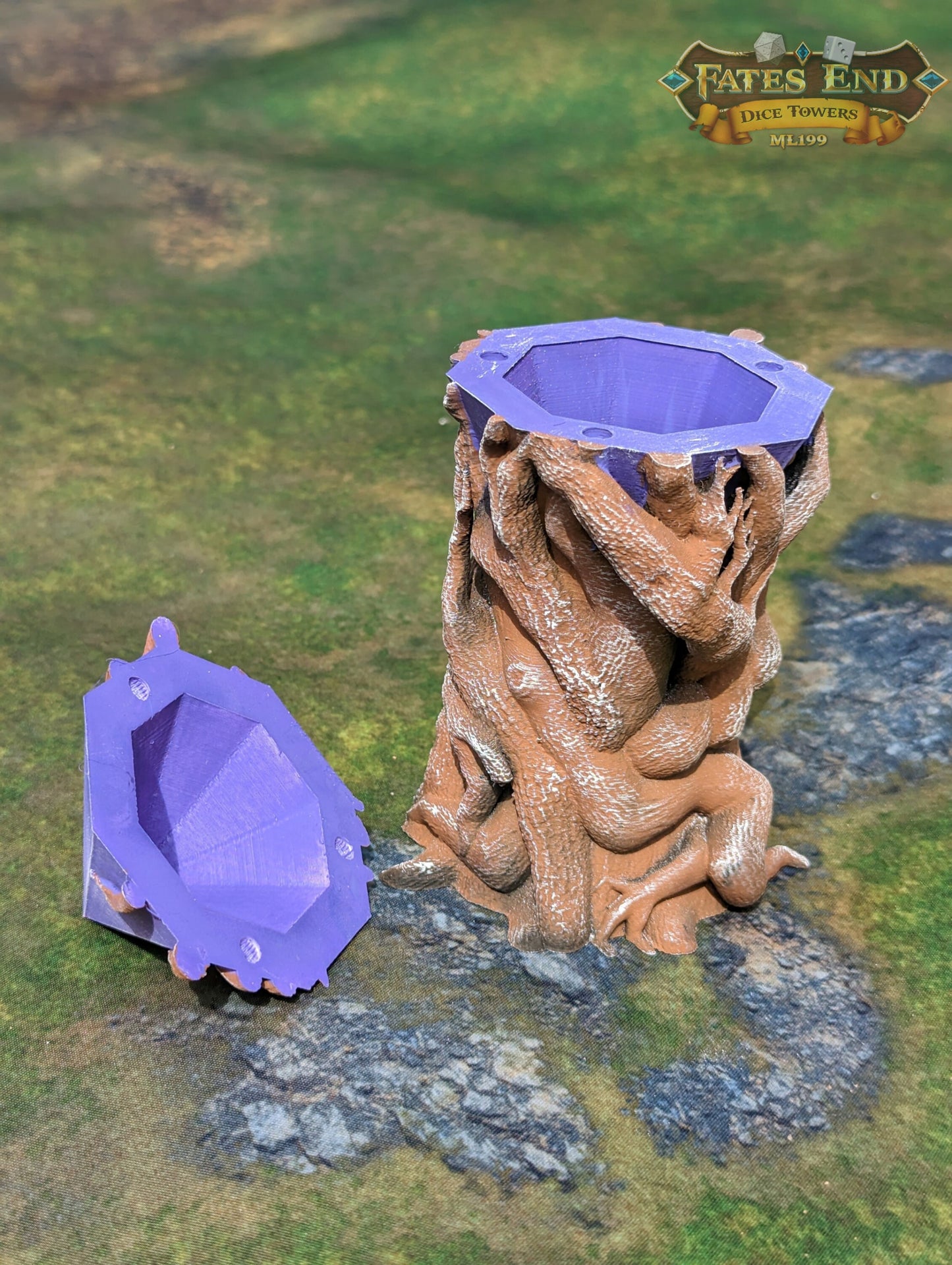 Druid's Crystal Focus 3D Printed Dice Jail | RPG Dice Vault | D20 Box | Player Gift - Guard Your Dice with Nature's Luminous Mystique!