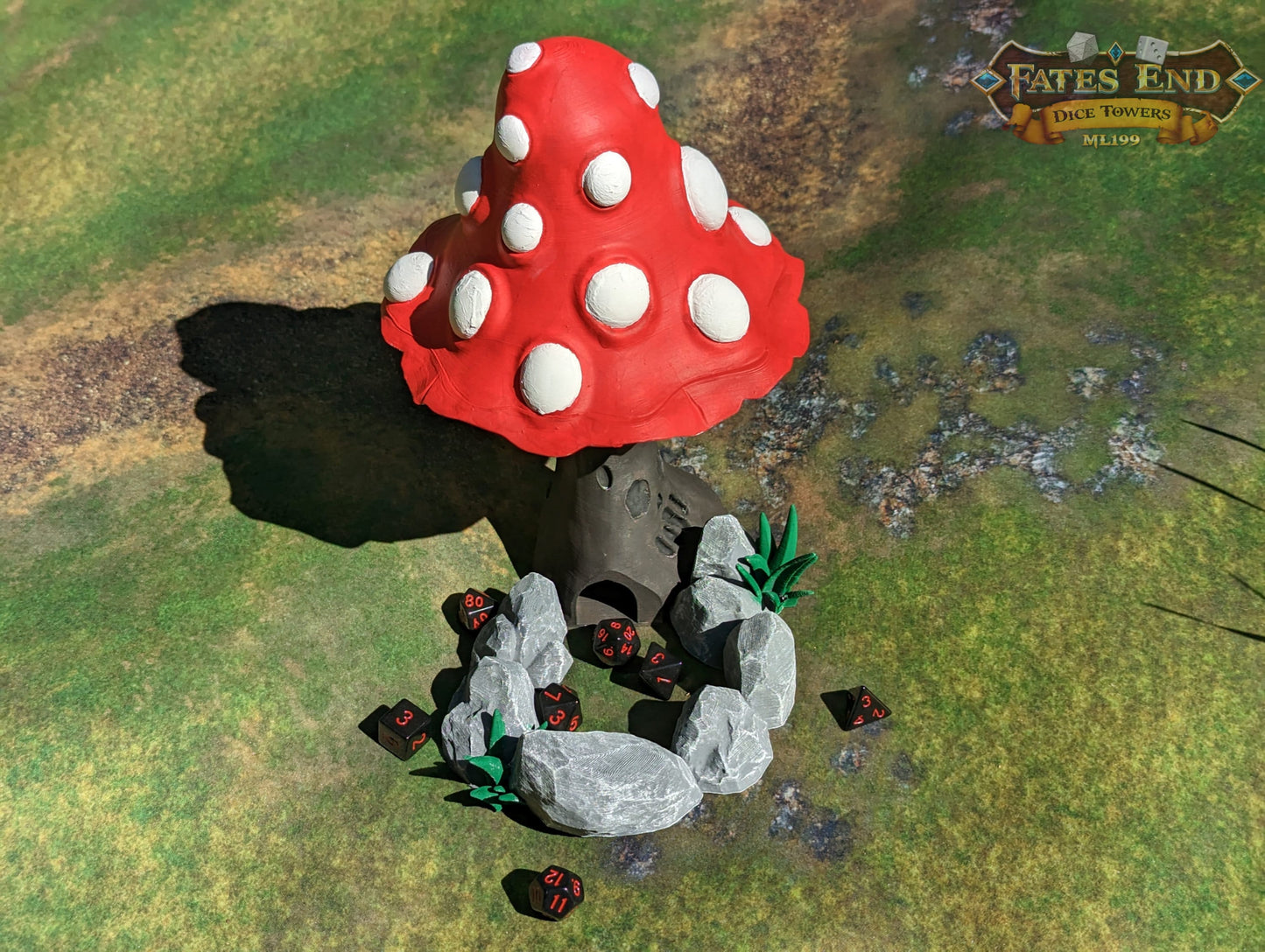 Mushroom 3D Printed Dice Tower - Fate's End Furhaven Collection - Venture into an Enchanted Realm!