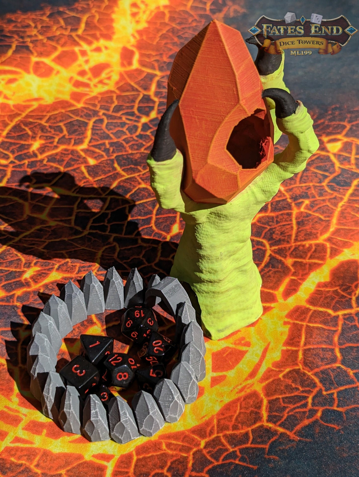 Claw of Fate 3D Printed Dice Tower- Fate's End Collection - Grasp Your Destiny with the Ferocity of Legends!