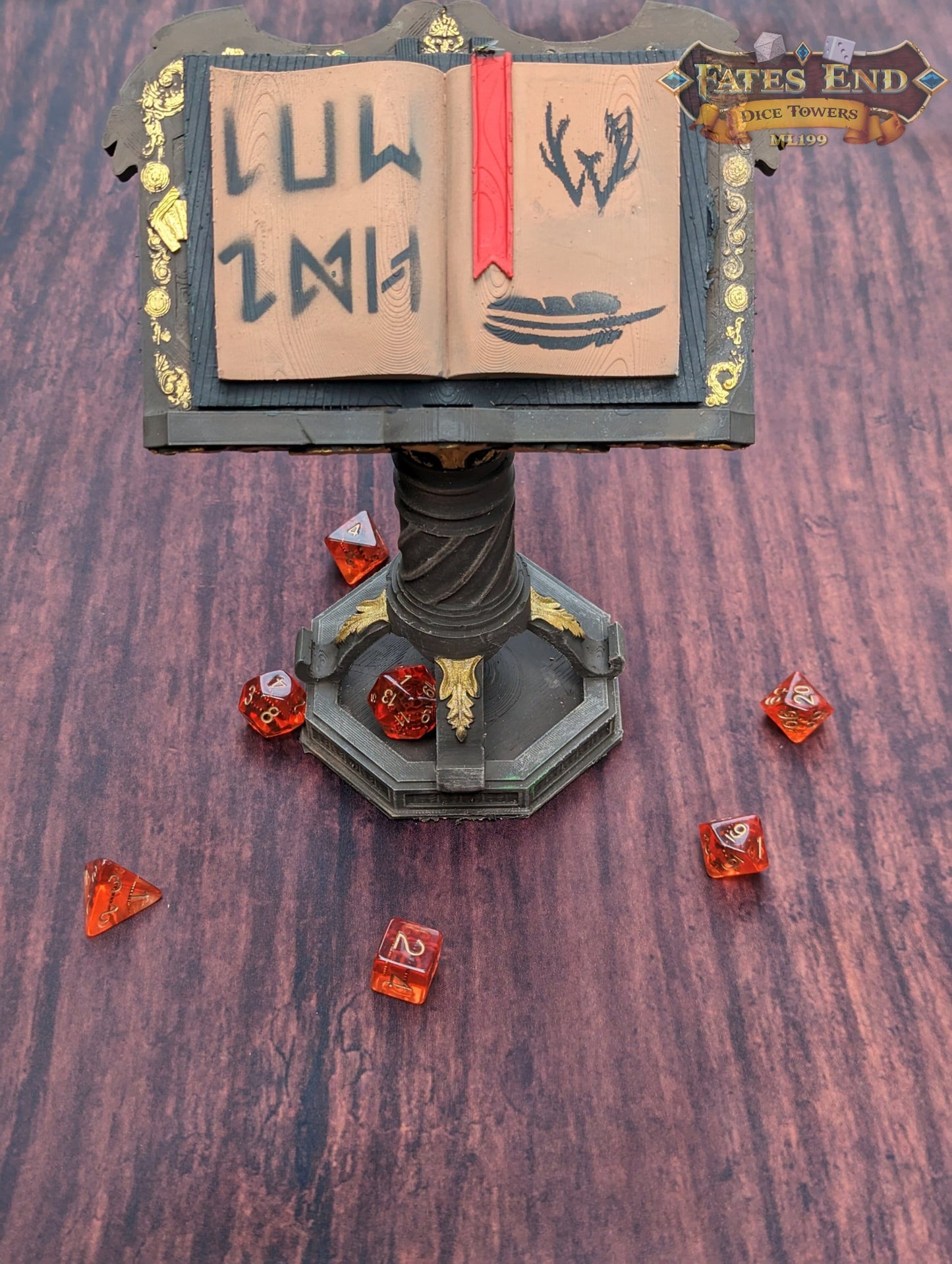 Magic Spell Book Tome 3D Printed Dice Tower - Fate's End Furhaven Collection - Unlock the Arcane Secrets of the Magic Tome!