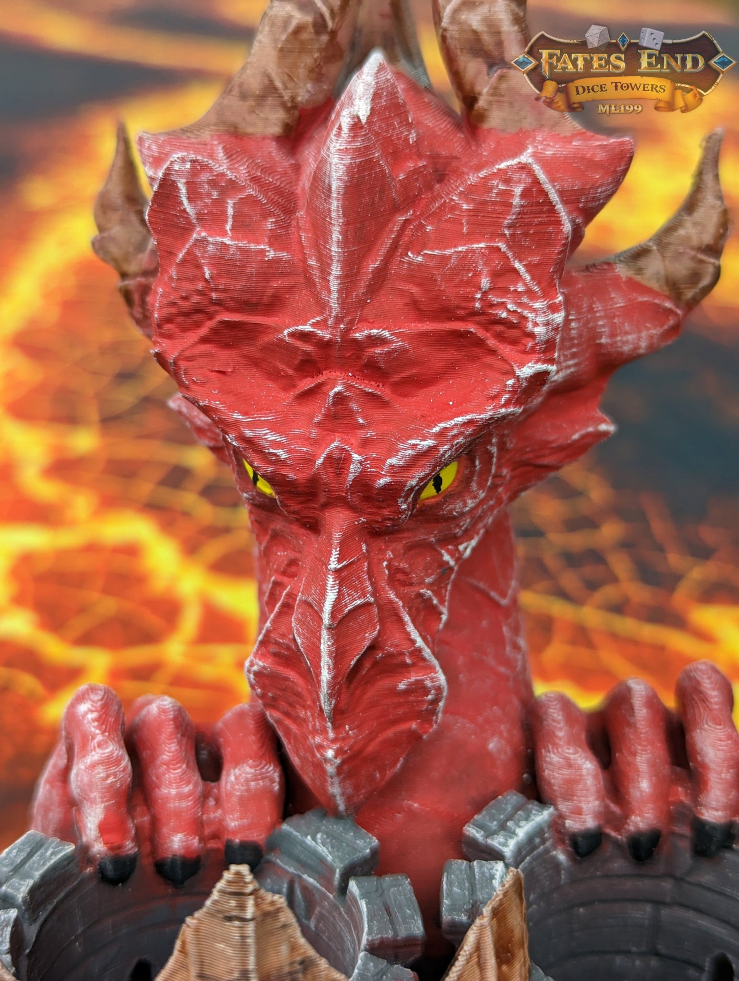 Dragon Paint Brush & Bottle Holder - Dice Tray - Fate's End Collection: Cradle Your Colors with the Majestic Grip of Mythical Wings.