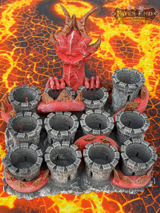 Dragon Paint Brush & Bottle Holder - Dice Tray - Fate's End Collection: Cradle Your Colors with the Majestic Grip of Mythical Wings.