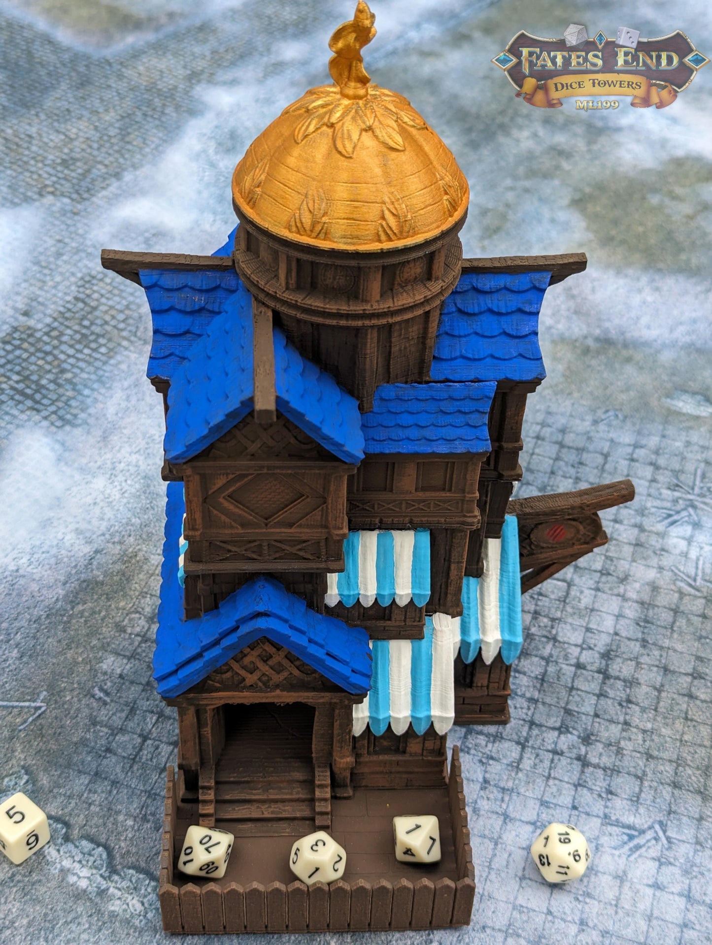 Catfolk-Tabaxi 3D Printed Dice Tower - Fate's End Collection - Pounce on Destiny with Feline Grace and Mystery.