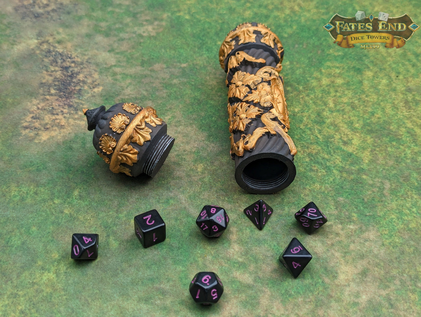 Scroll Case 3D Printed Dice Jail | RPG Dice Vault | D20 Storage Box | Player Gift - Fate's End Furhaven Collection - Enchanting secrets!