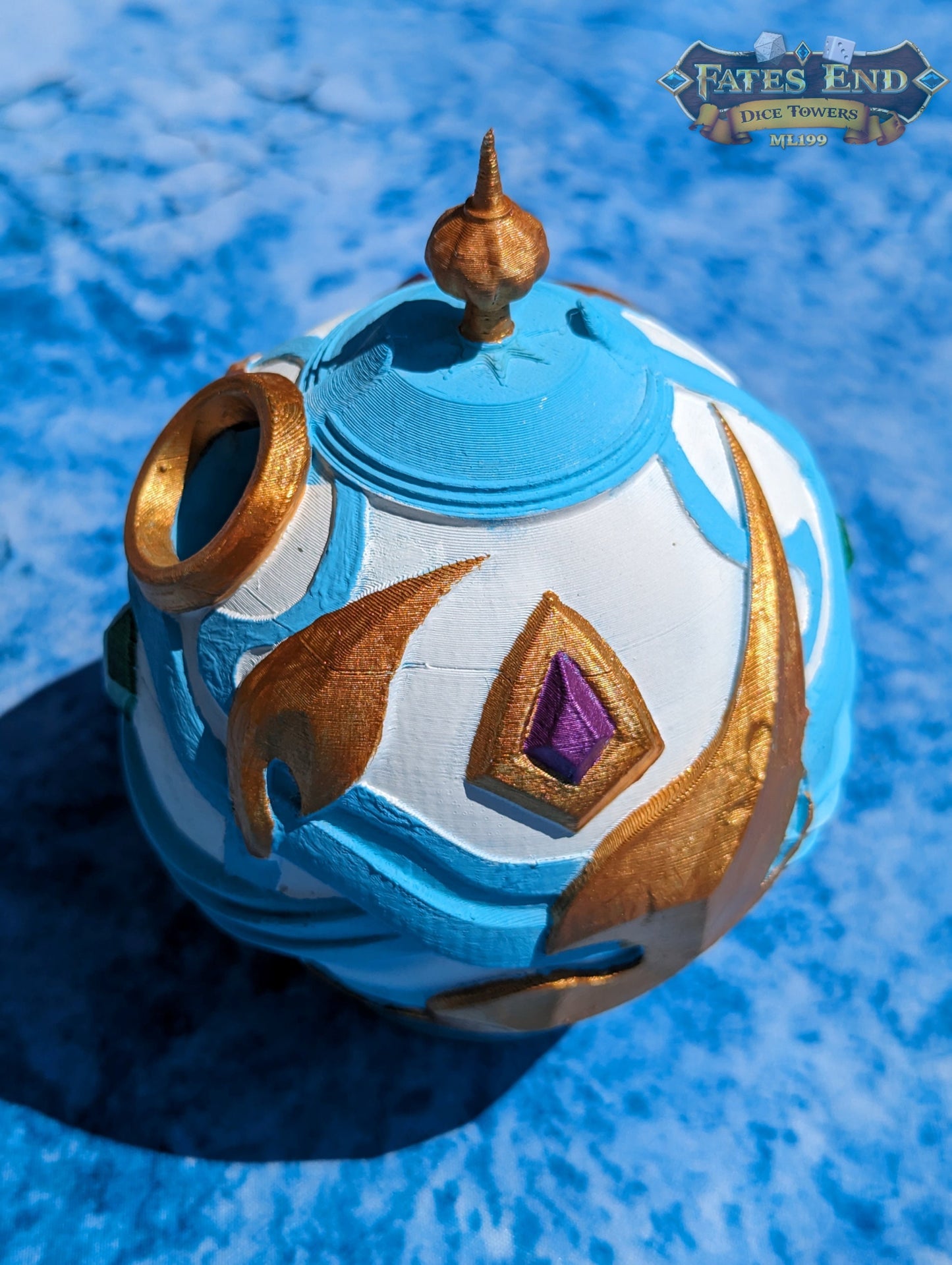 Monk's Spirit Orb 3D Printed Dice Tower- Fate's End Furhaven Collection - Embrace tranquility!