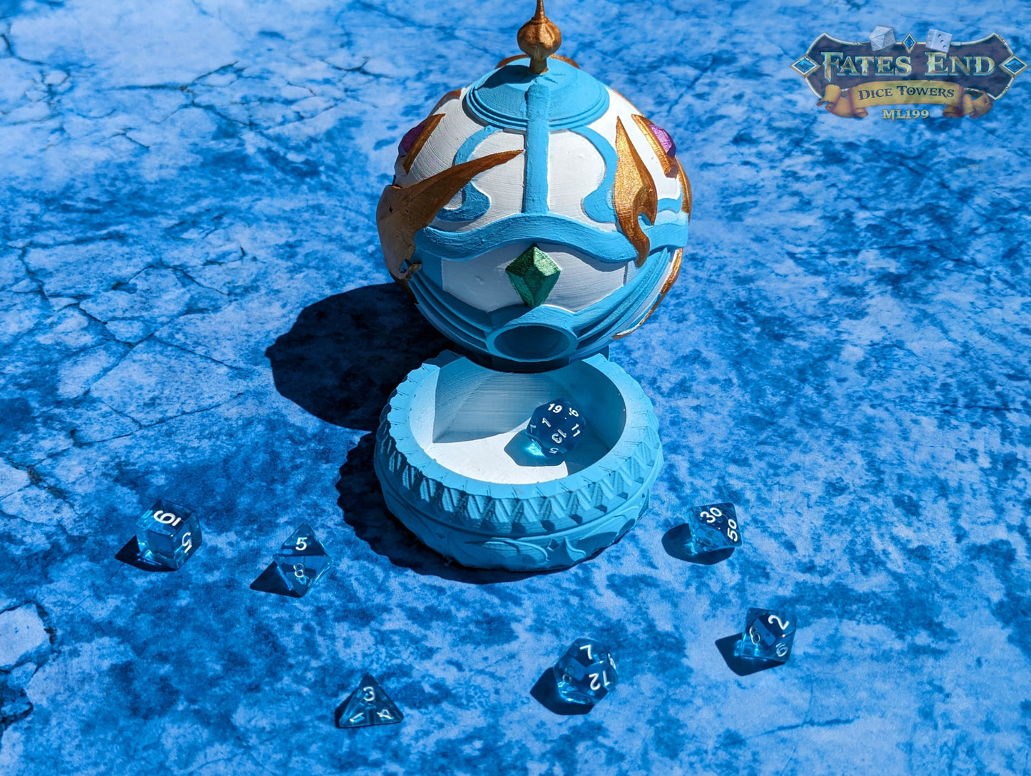 Monk's Spirit Orb 3D Printed Dice Tower- Fate's End Furhaven Collection - Embrace tranquility!