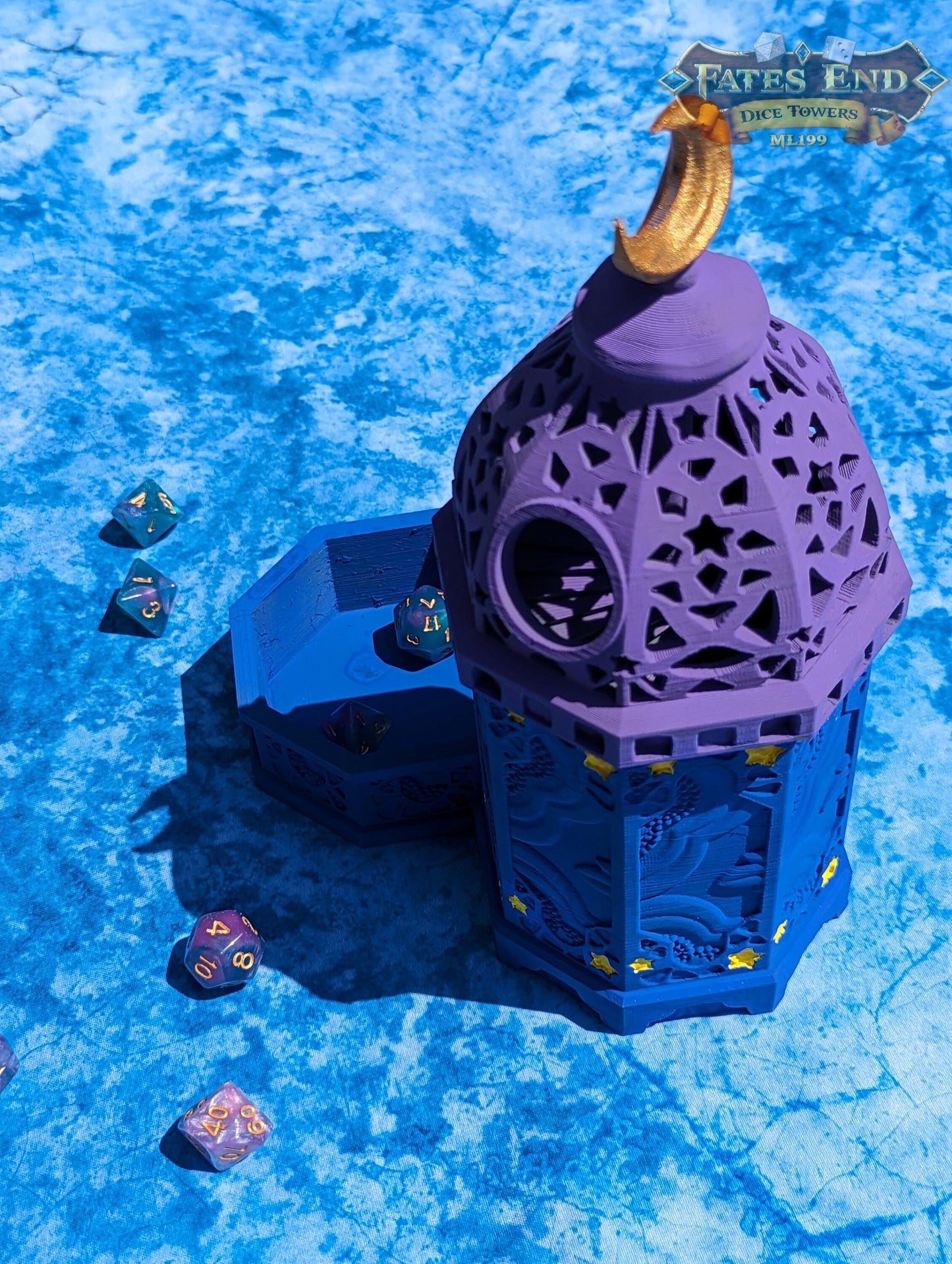 Lantern 3D Printed Dice Tower - Fate's End Furhaven Collection - Illuminate Your Destiny!