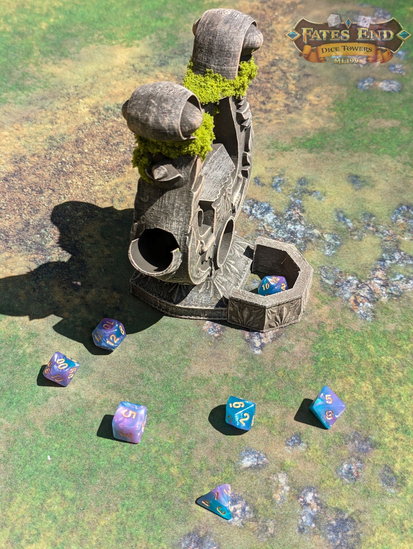 Bard's Lyre Dice Tower - Fate's End Collection - Echoes of Epic Tales with Every Dice Serenade.