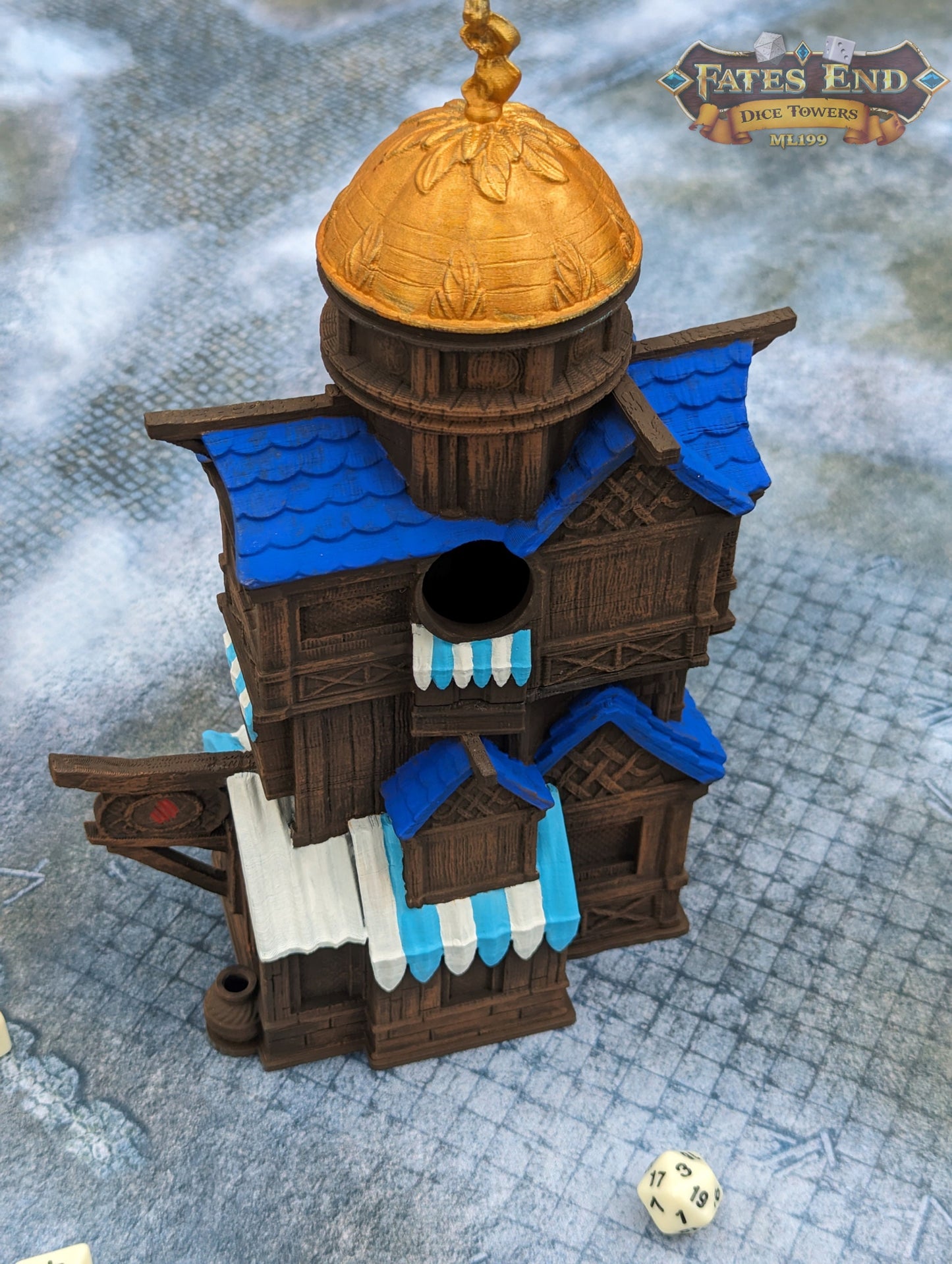 Catfolk-Tabaxi 3D Printed Dice Tower - Fate's End Collection - Pounce on Destiny with Feline Grace and Mystery.