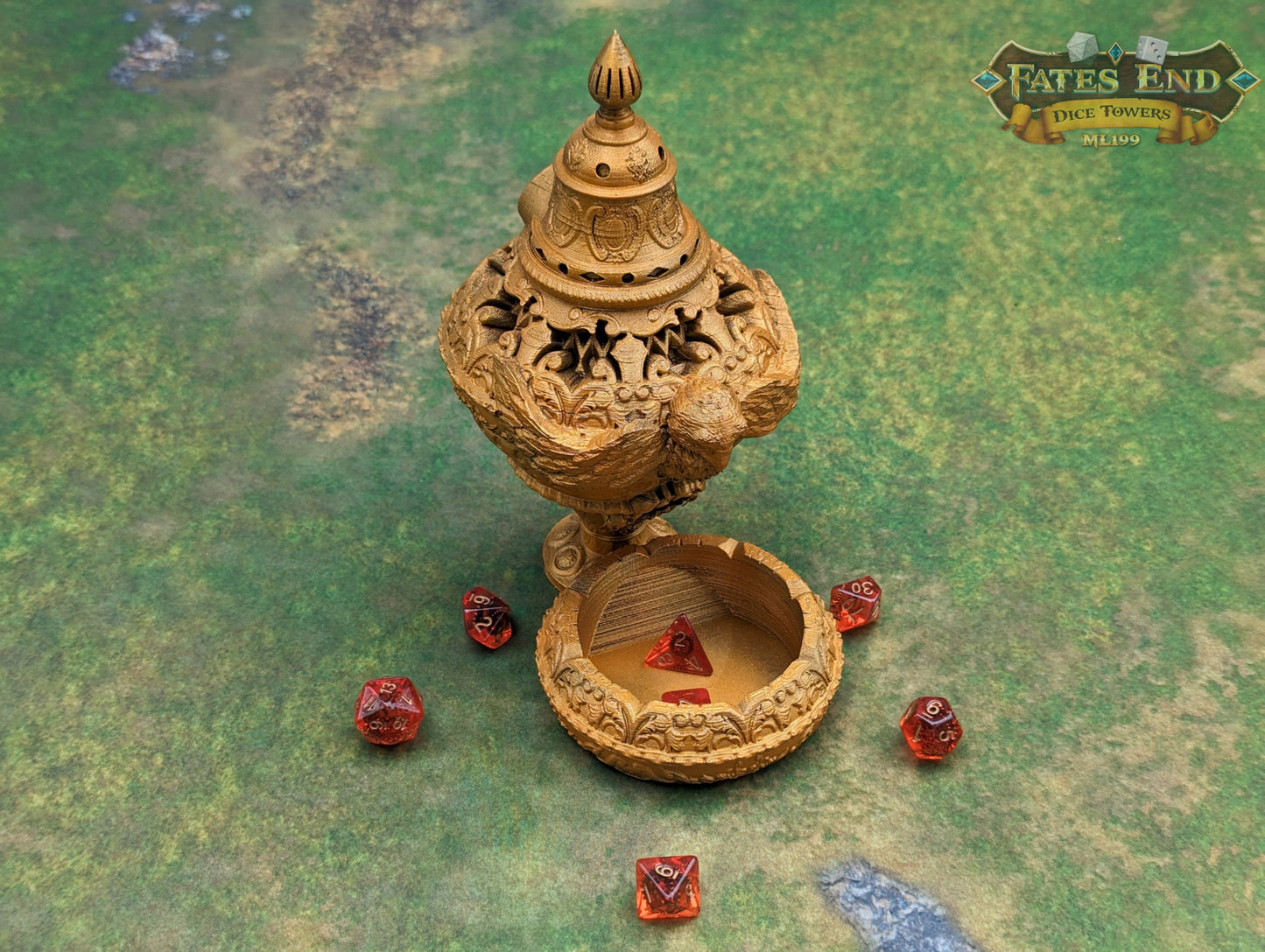 Cleric Owl Dice Tower by Furhaven - Fate's End Collection - Channel Wisdom and Mystique with Every Divine Toss.
