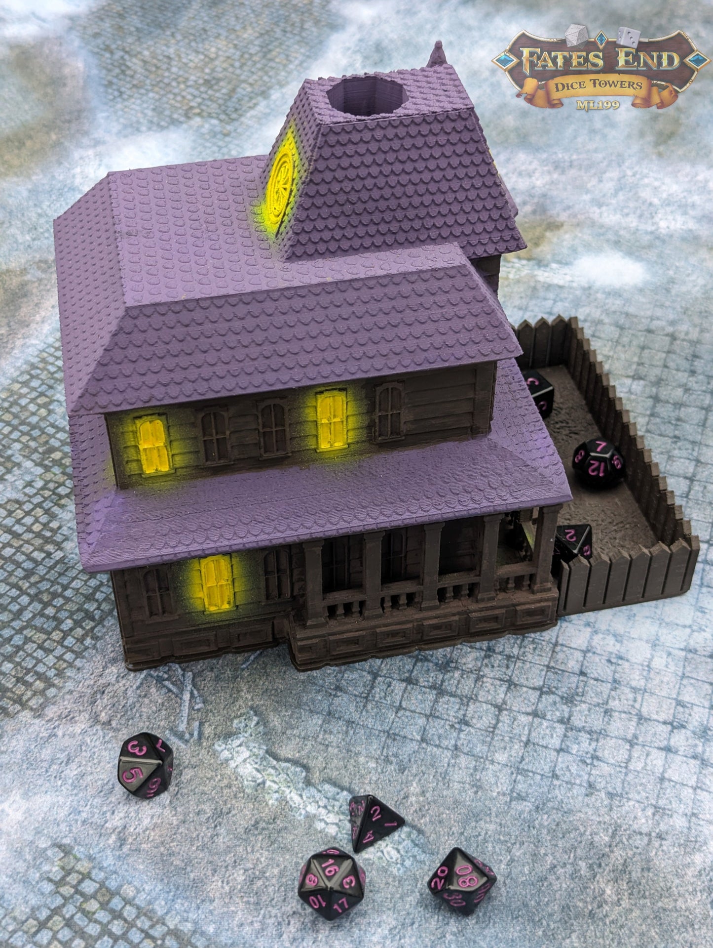 Haunted House 3D Printed Dice Tower - Fate's End Collection - Let the haunting begin!!!