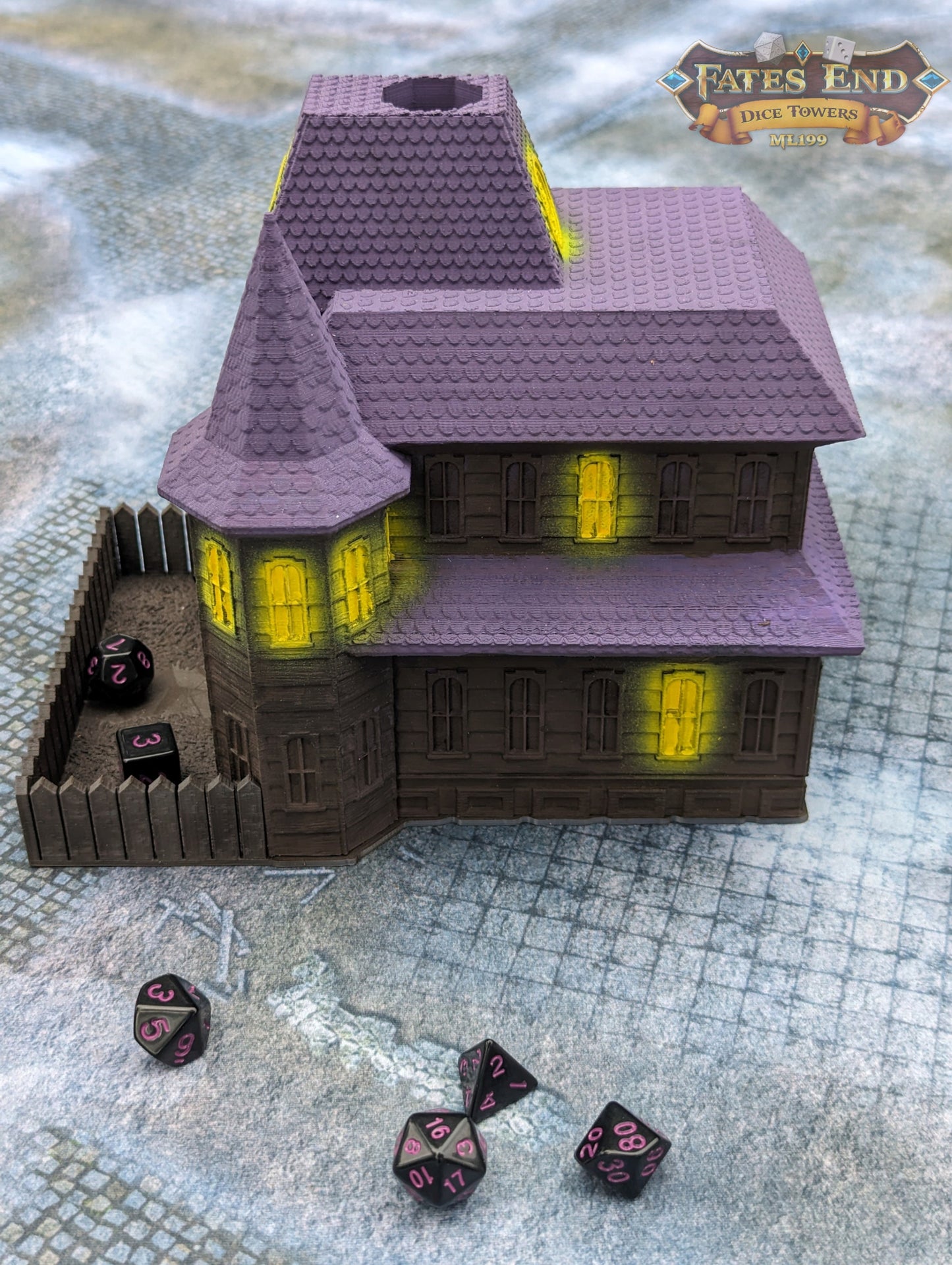 Haunted House 3D Printed Dice Tower - Fate's End Collection - Let the haunting begin!!!