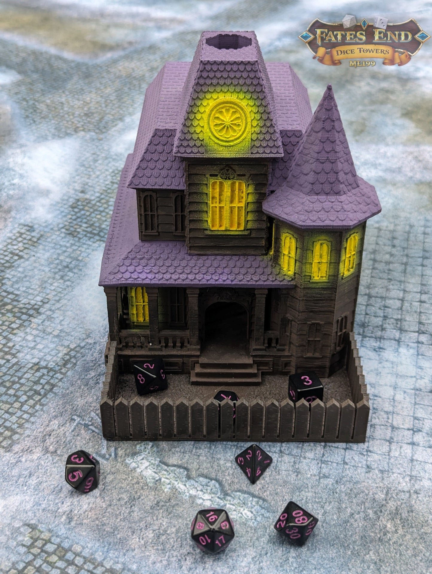 Haunted House 3D Printed Dice Tower - Fate's End Collection - Let the haunting begin!!!
