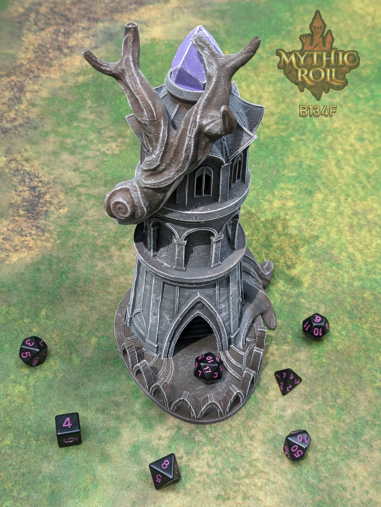 Elven Tree of Life 3D Printed Druid Dice Tower - Mythic Roll by Unchained Games | Elf D20 Dice Roller | Dice Vault - Embracing Nature!