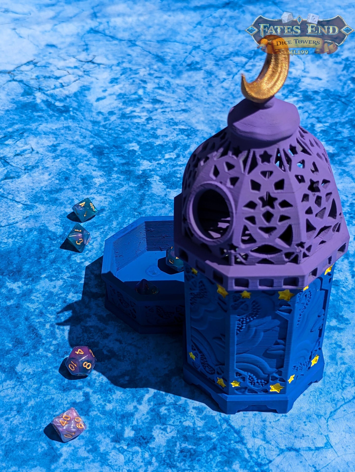 Lantern 3D Printed Dice Tower - Fate's End Furhaven Collection - Illuminate Your Destiny!